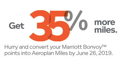 35% Bonus on Bonvoy transfer to Aeroplan