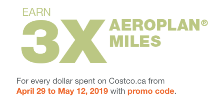 3x Aeroplan at Costco online – 6days left