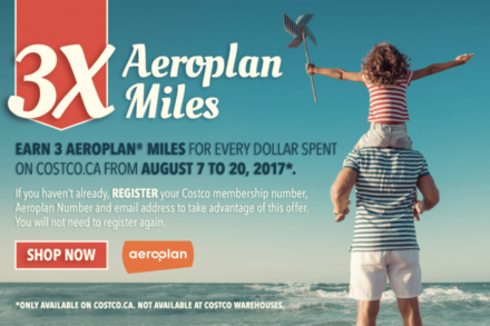3x Aeroplan Miles at Costco.ca