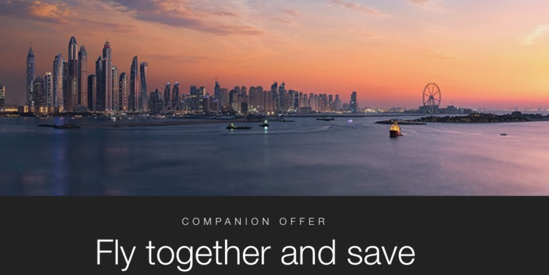 Emirates – Save 25% on companion fares to Dubai